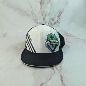 Seattle Sounders Soccer Hat MLS Adidas Stretchback Fitted Cap Embroidered Wool